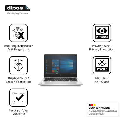 Privatsphäre-Schutz durch Sichtschutz-Folie passend zugeschnitten für HP ProBook x360 435 G7