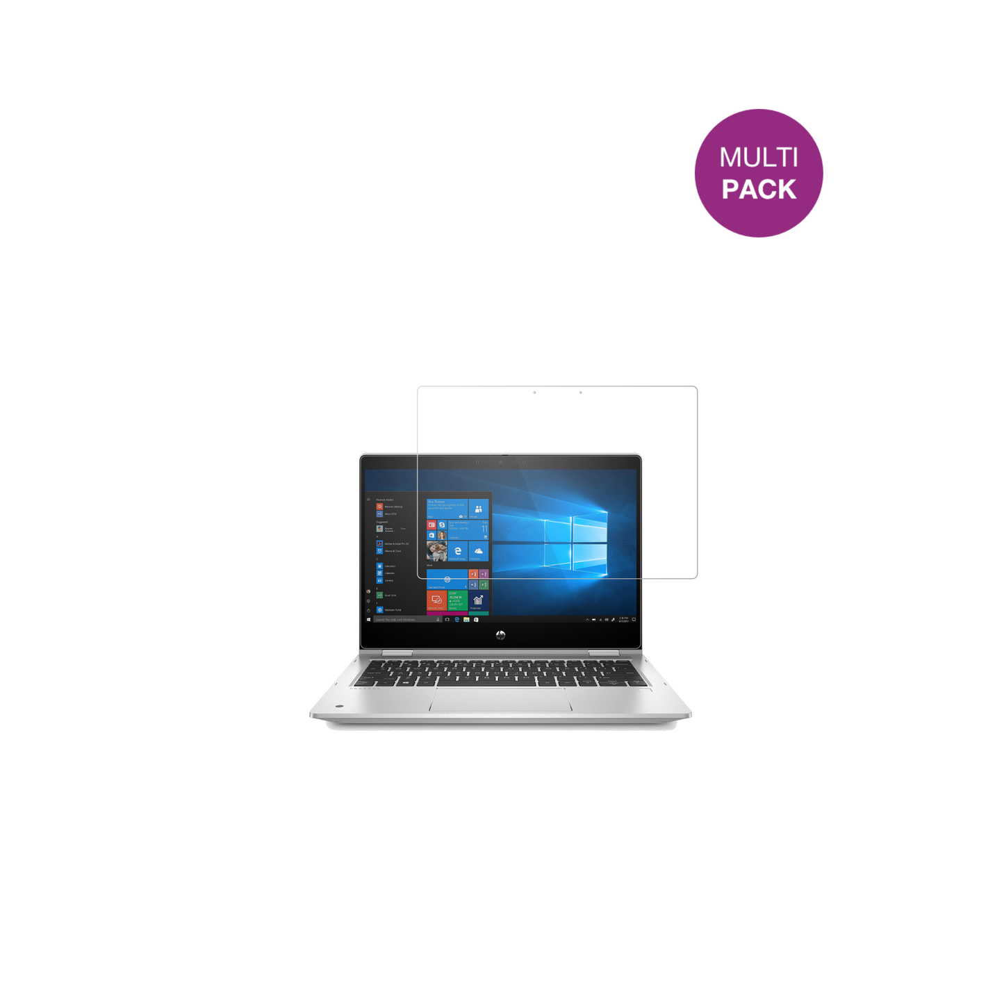 HPProBook x360 435 G7 mit aufgebrachter dipos Displayschutzfolie, glasklare Darstellung ohne Einschränkungen