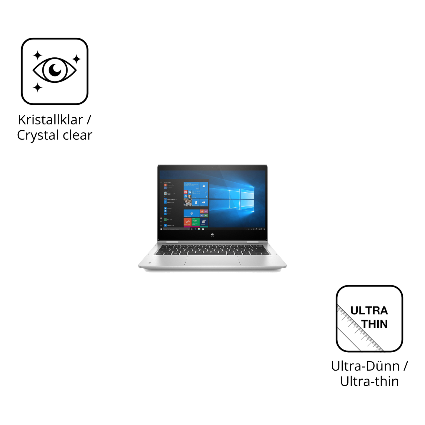 Dünne und klare Folie passend zugeschnitten für HP ProBook x360 435 G7