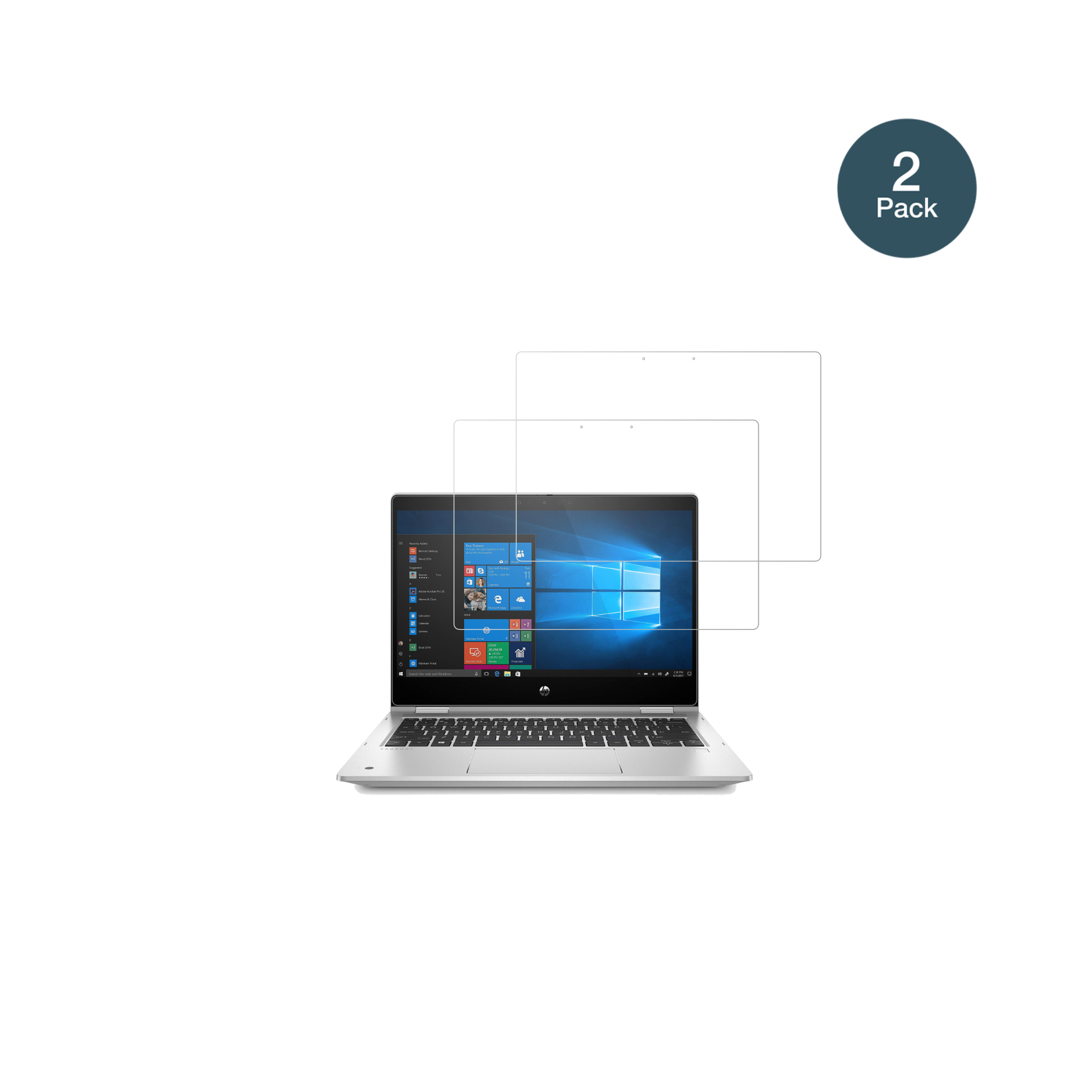 HPProBook x360 435 G7 mit aufgebrachter dipos Flex Schutzfolie, glasklare Darstellung ohne Einschränkungen