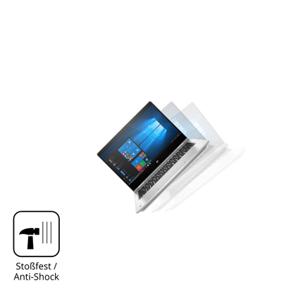 Schutz gegen Kratzer auf dem HP ProBook x360 435 G7 Glas durch Schlüssel, Stöße gegen die Tischkante oder Stürze