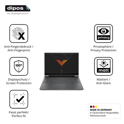 Privatsphäre-Schutz durch Sichtschutz-Folie passend zugeschnitten für HP Victus 16 s0177ng