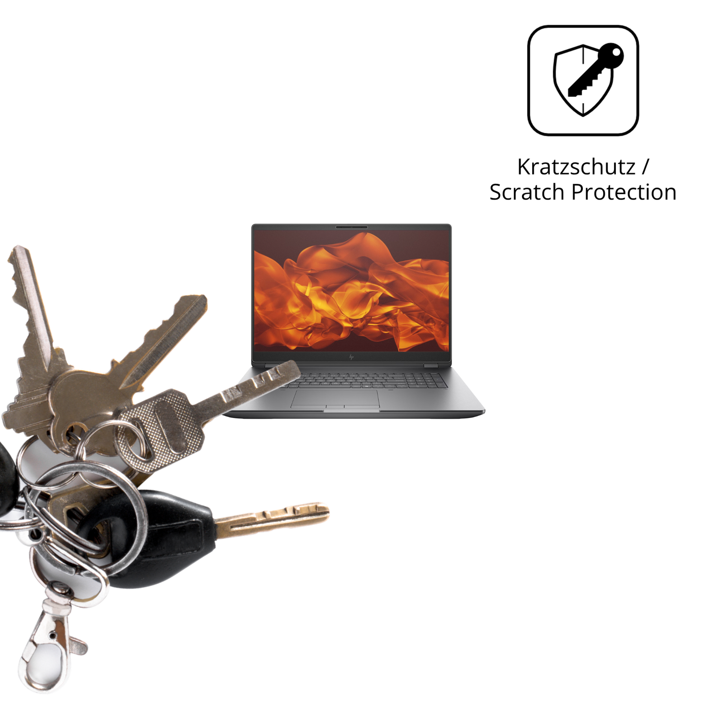 Schutz gegen Kratzer auf dem HP ZBook Fury G1i 16 Zoll Glas durch Schlüssel oder Ähnliches