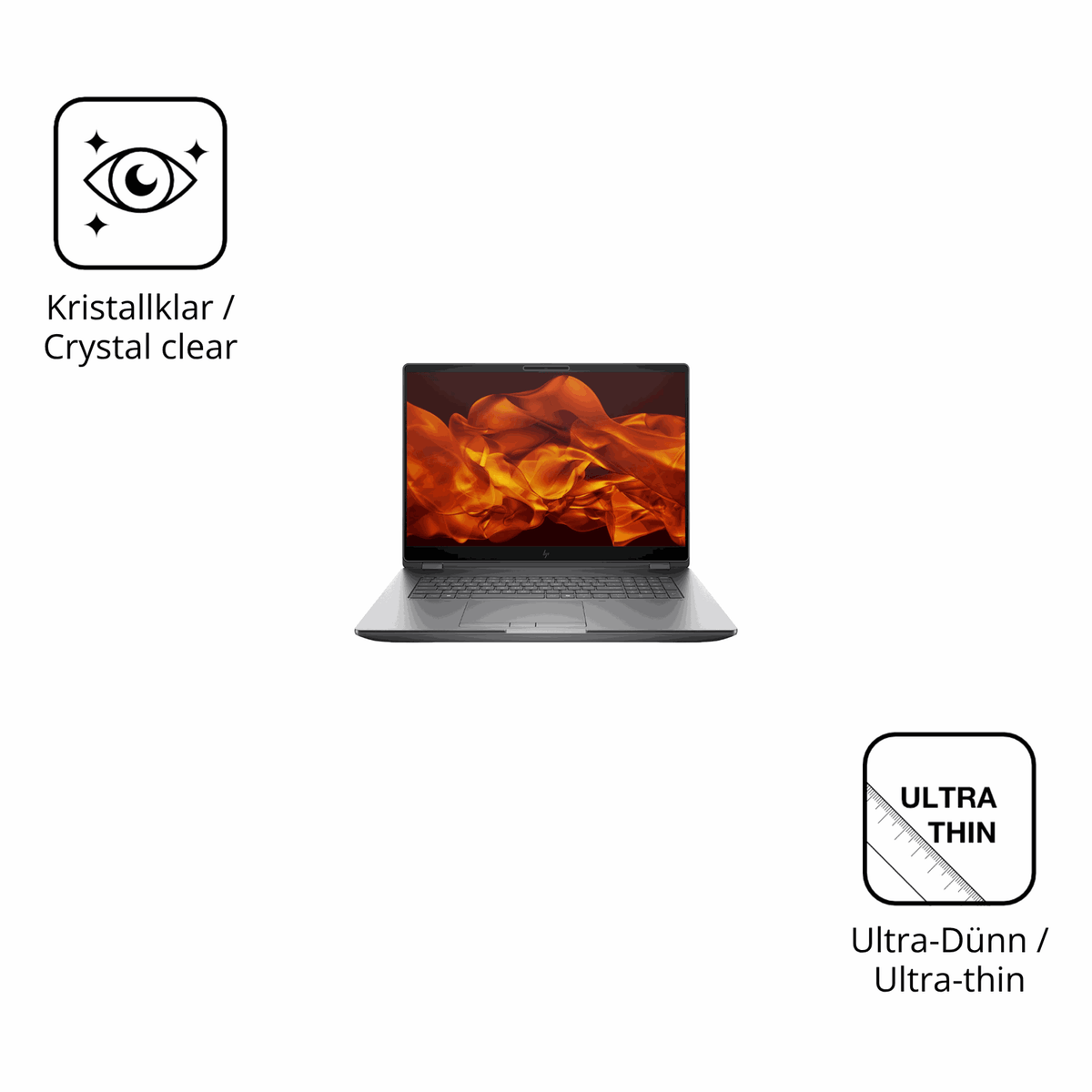 Dünne und klare Folie passend zugeschnitten für HP ZBook Fury G1i 16 Zoll