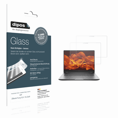 Matte Displayschutzfolie von dipos passend für HP ZBook Fury G1i 16 Zoll, 9H kratzfest und blasenfrei montiert