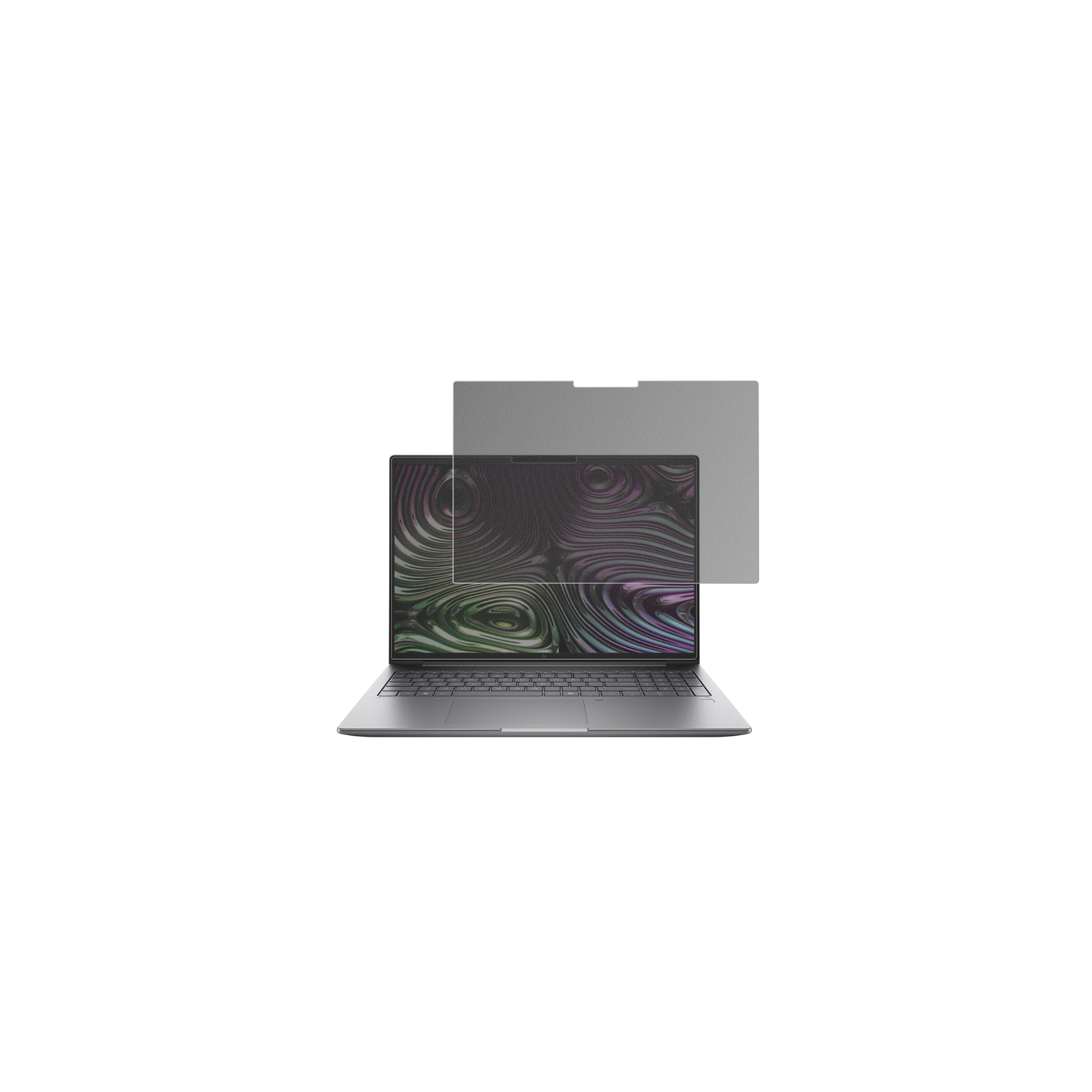 HPZBook X G1i mit aufgebrachtem dipos Displayschutz, der seitliche Einblicke blockiert