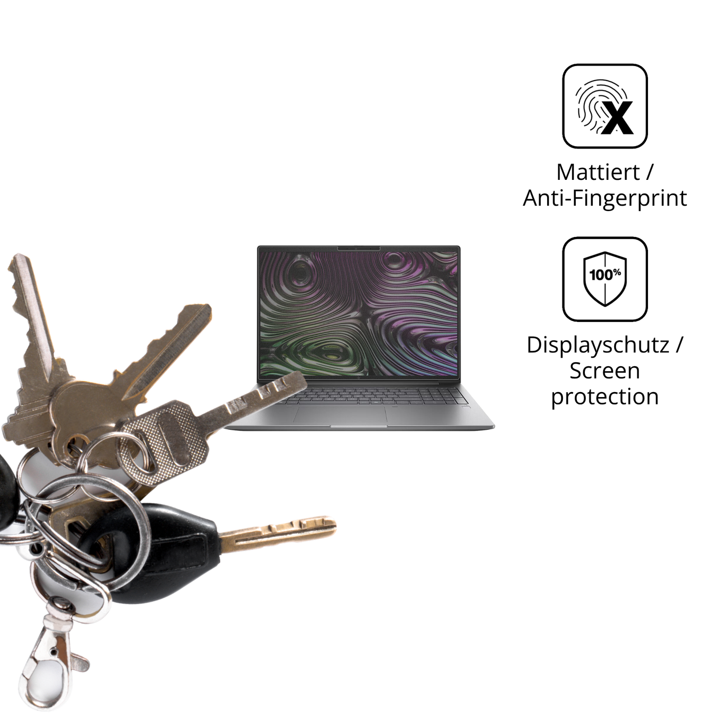 dipos Displayschutz für HP ZBook X G1i, mattierte Oberfläche, Blickschutzfilter und perfekter Passform