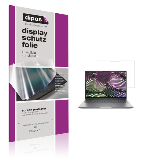 Klare Displayschutzfolie von dipos passend für HP ZBook X G1i, präziser Zuschnitt und blasenfrei montiert