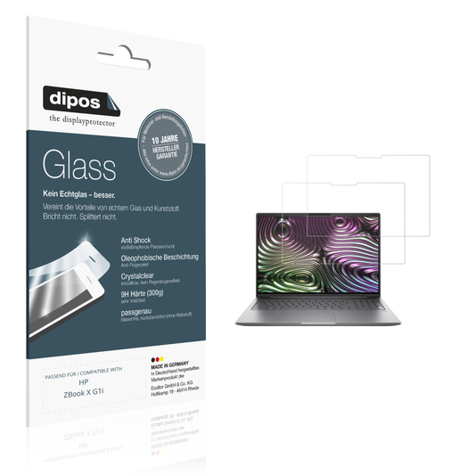 Klare Displayschutzfolie von dipos passend für HP ZBook X G1i, 9H kratzfest und blasenfrei montiert