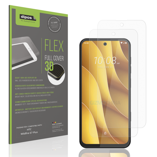 Matte Displayschutzfolie von dipos passend für htcwildfire e7 plus, 100% Displayabdeckung und blasenfreie Montage