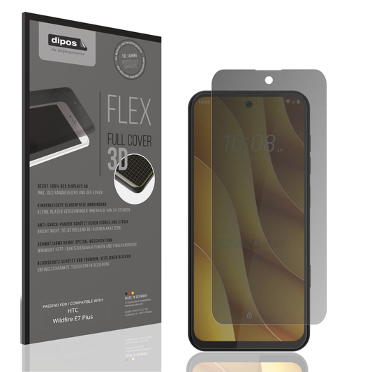 Blickschutzfolie von dipos passend für htcwildfire e7 plus, 100% Displayabdeckung und blasenfreie Montage