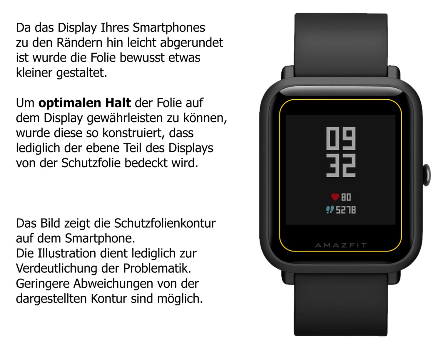 Privatsphäre-Schutz durch Sichtschutz-Folie passend zugeschnitten für Huami Amazfit Bip S