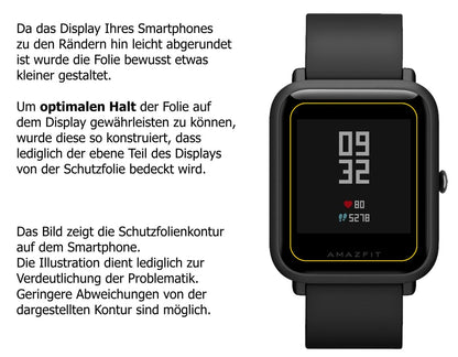5x Schutzfolie matt für Huami Amazfit Bip S Display-Schutzfolie