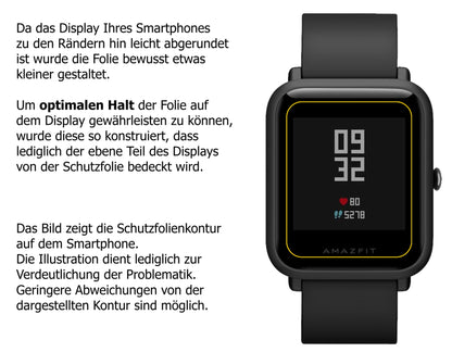 1x 9H Schutzfolie für Huami Amazfit Bip S Panzerfolie