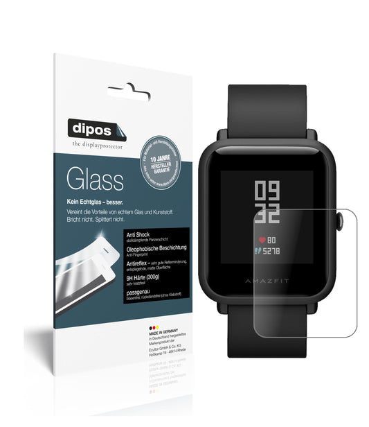 Matte Displayschutzfolie von dipos passend für Huami Amazfit Bip S, 9H kratzfest und blasenfrei montiert