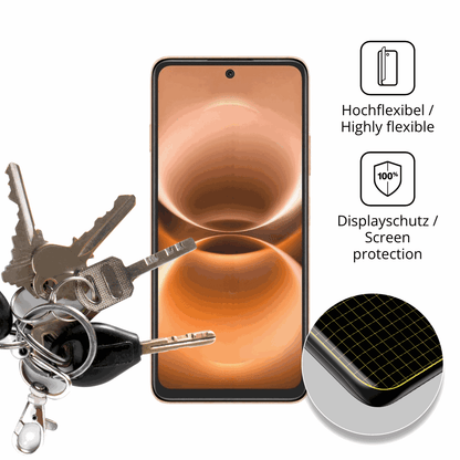 dipos Displayschutz für Huawei Enjoy 90m Plus, transparente Oberfläche, perfekte Passform auch für die Rundungen