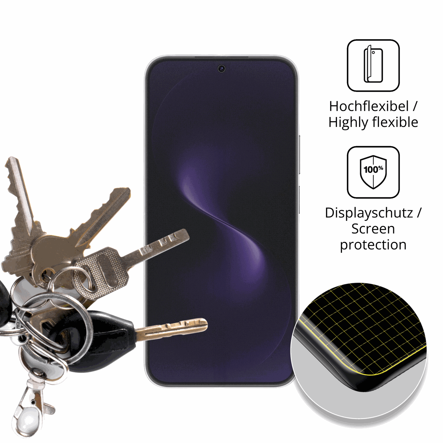 dipos Displayschutz f�r Huawei Nova 15, mit Blickschutzfilter und perfekter Passform auch f�r die Rundungen