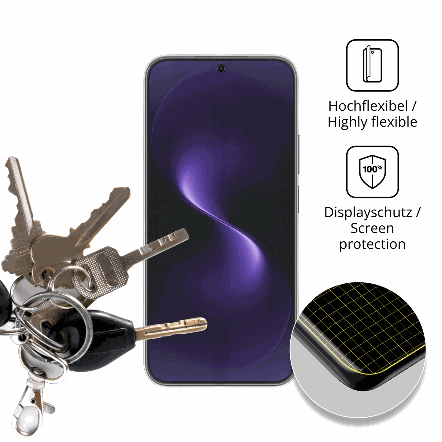 dipos Displayschutz f�r Huawei Nova 15, transparente Oberfl�che, perfekte Passform auch f�r die Rundungen