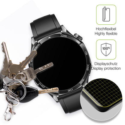 dipos Displayschutz für Huawei Watch 5 42mm, transparente Oberfläche, perfekte Passform auch für die Rundungen