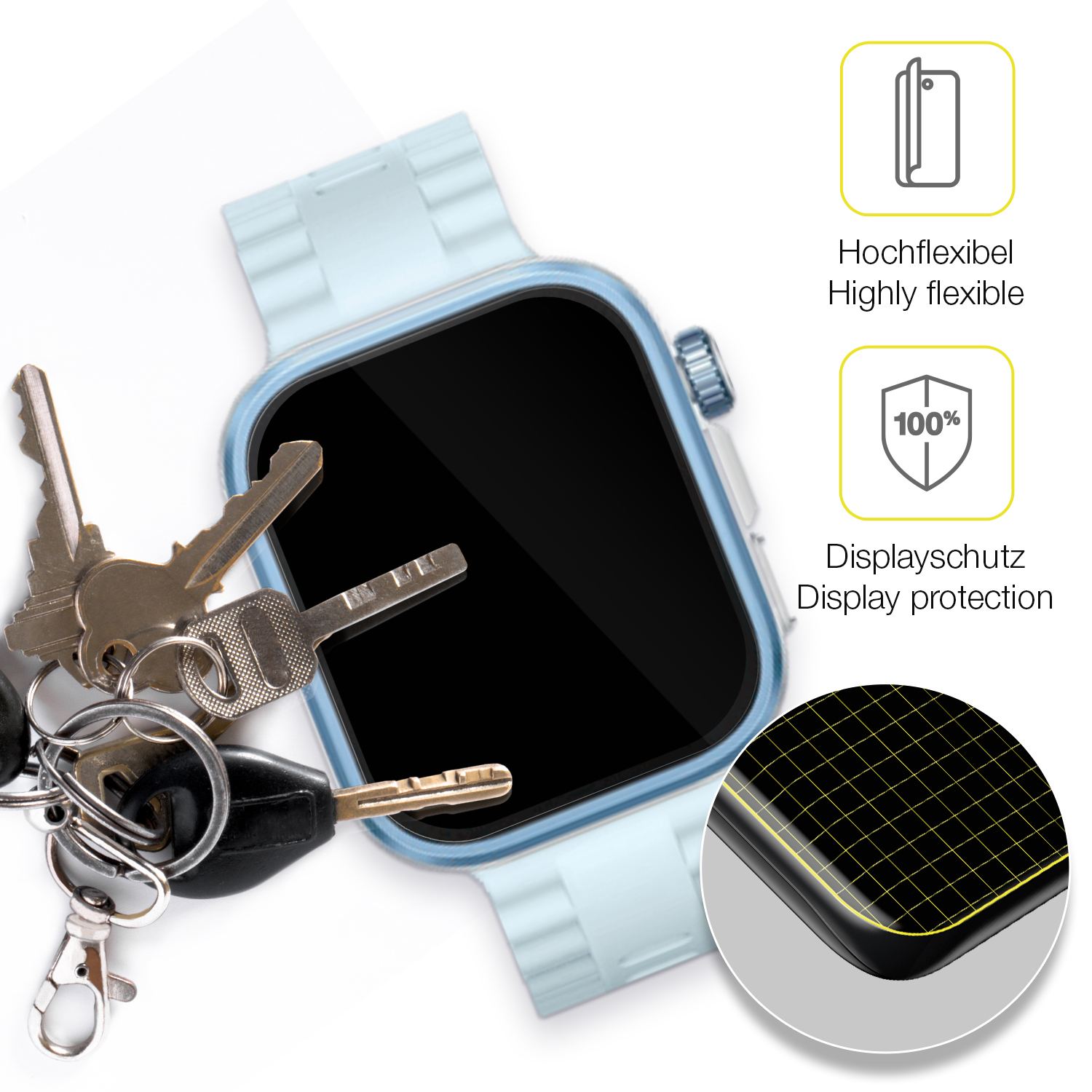 dipos Displayschutz für Huawei Watch Fit 4 Pro, transparente Oberfläche, geringe Dicke und perfekte Passform