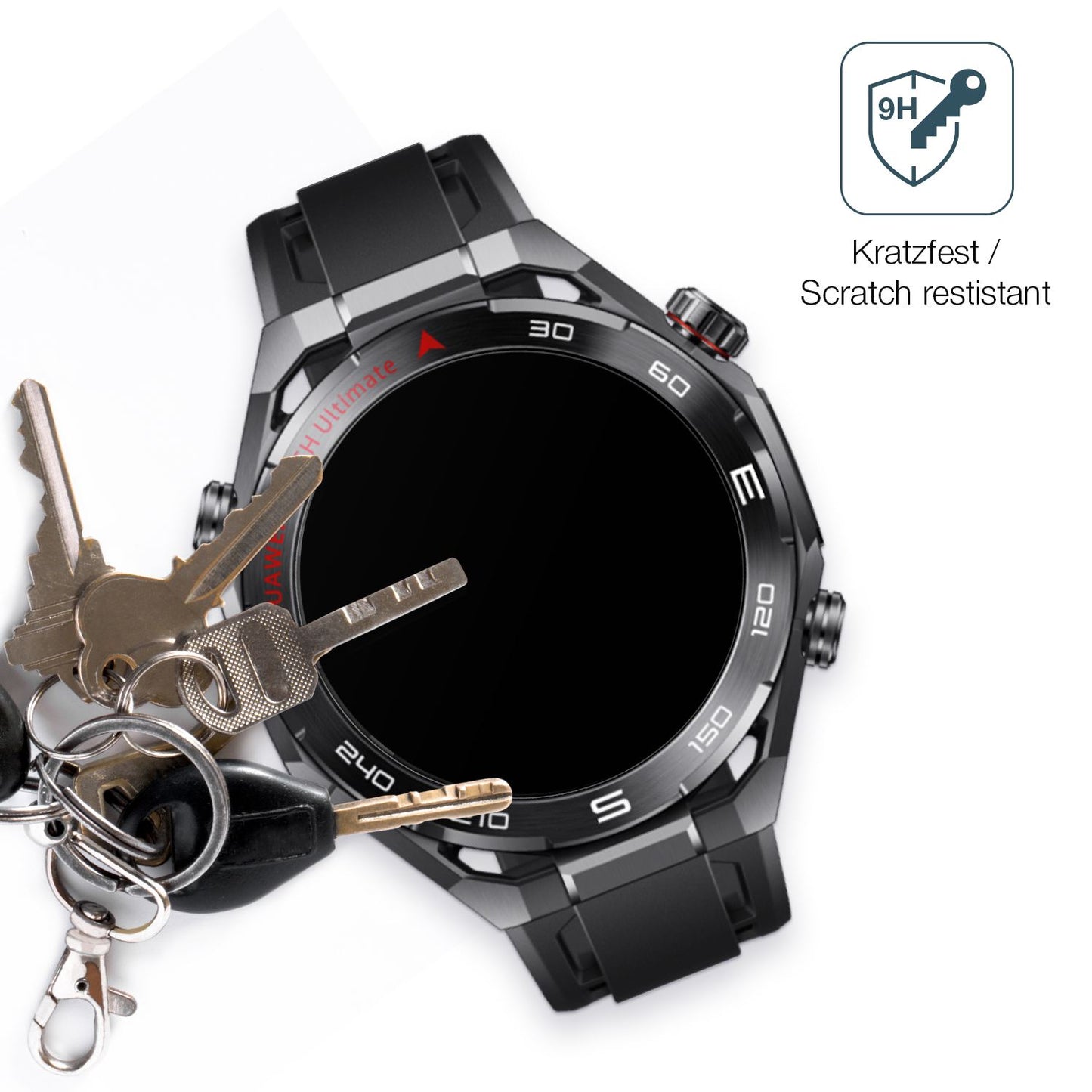 dipos Displayschutz für Huawei Watch Ultimate 2 Black, mattierte Oberfläche, robuste Festigkeit und perfekte Passform