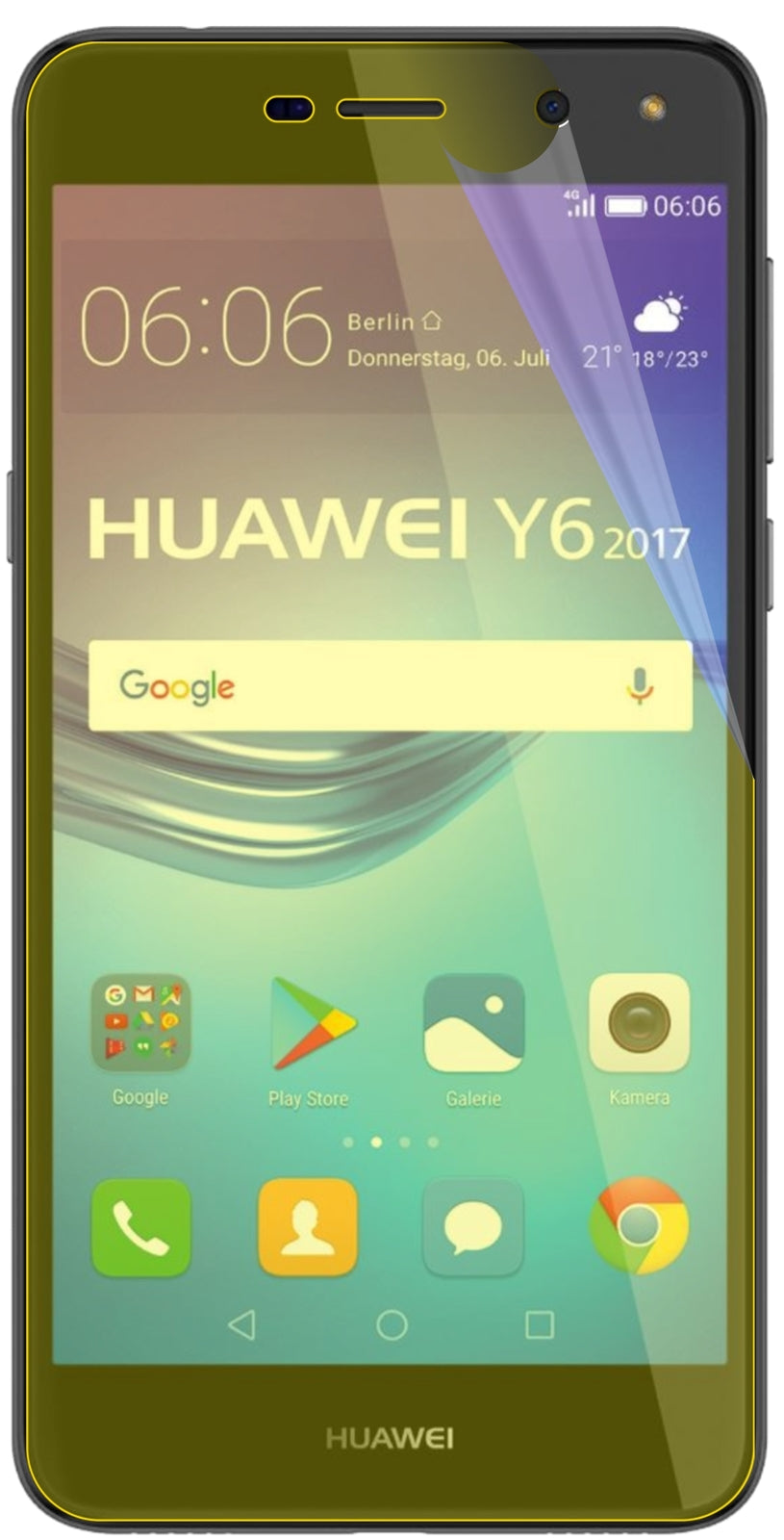 dipos Displayschutz für Huawei Y6 (2017), transparente Oberfläche, geringe Dicke und perfekte Passform
