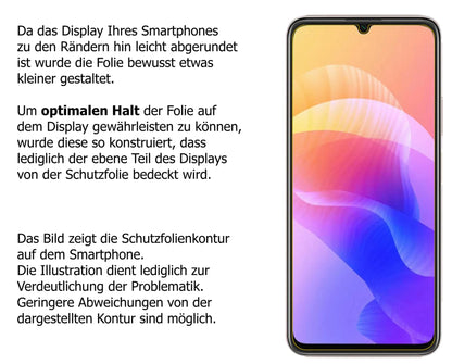 dipos Displayschutz für Huawei Enjoy 20 5G, transparente Oberfläche, perfekte Passform auch für die Rundungen