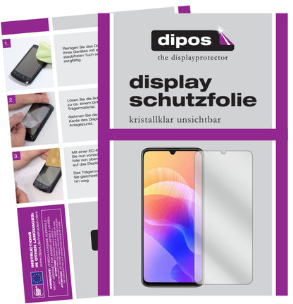 Klare Displayschutzfolie von dipos passend für Huawei Enjoy 20 5G, präziser Zuschnitt und blasenfrei montiert