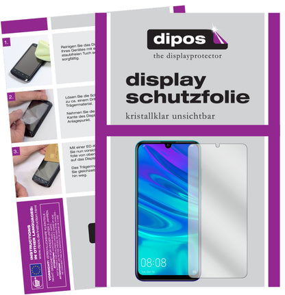 Klare Displayschutzfolie von dipos passend für Huawei Enjoy 9S, präziser Zuschnitt und blasenfrei montiert
