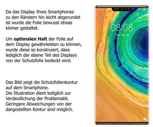 Dünne und klare Folie passend zugeschnitten für Huawei Mate 30 Pro