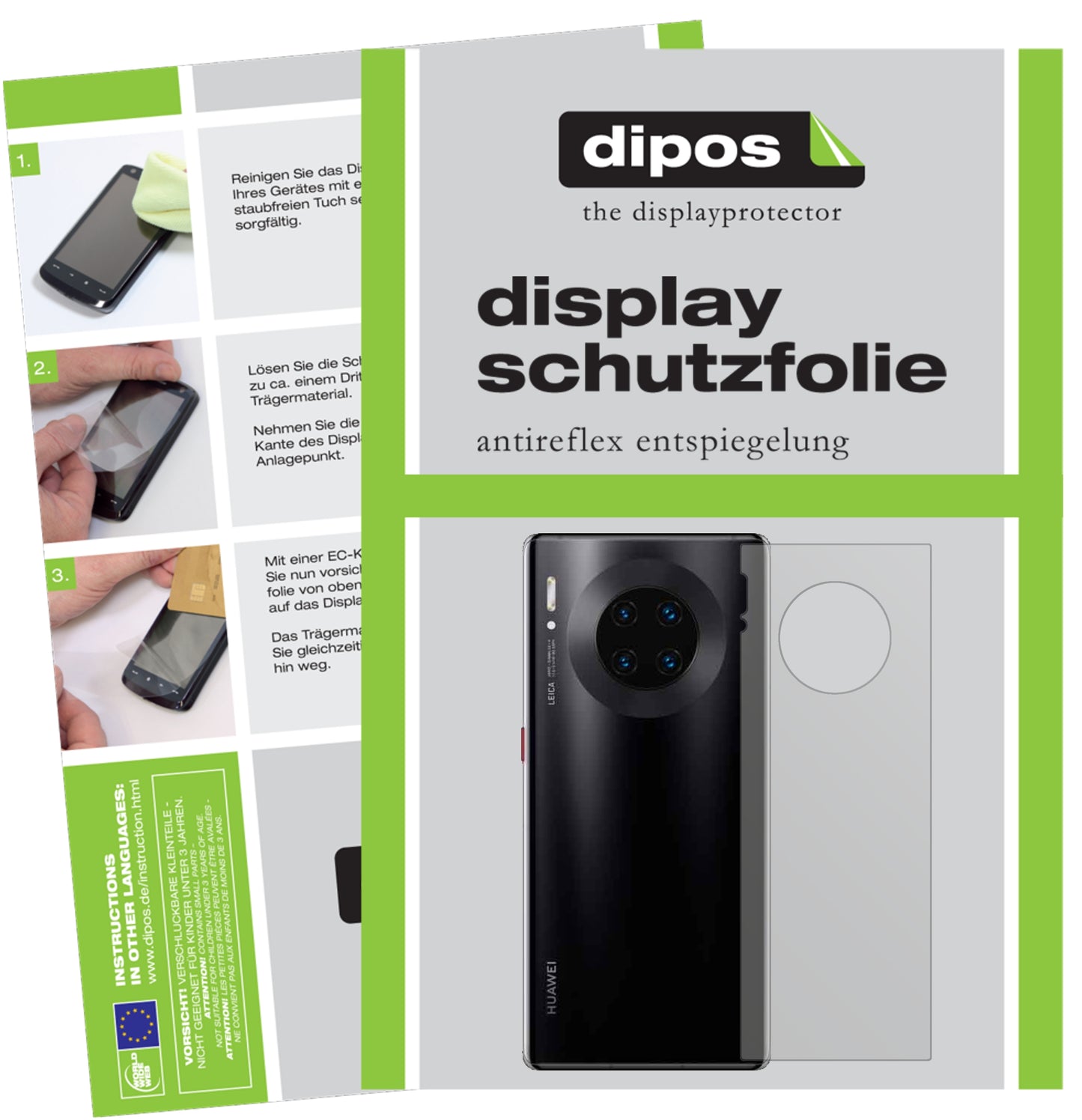 6x Schutzfolie matt für Huawei Mate 30 Pro Rückseite Display-Schutzfolie