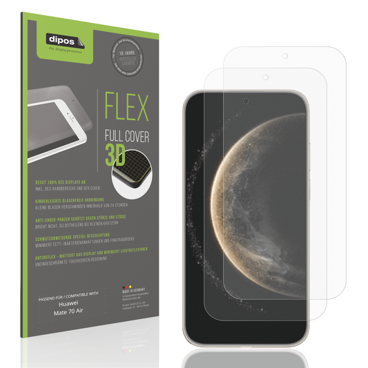 Matte Displayschutzfolie von dipos passend für huaweimate 70 air, 100% Displayabdeckung und blasenfreie Montage