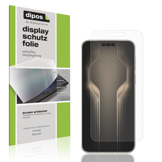 Matte Displayschutzfolie von dipos passend für huaweimate 80, präziser Zuschnitt und blasenfrei montiert