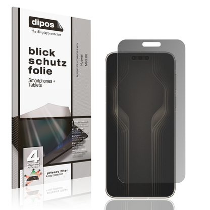 Blickschutzfolie von dipos passend für huaweimate 80, präziser Zuschnitt und blasenfrei montiert
