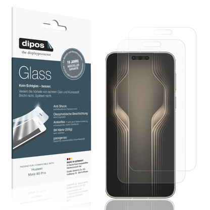 Matte Displayschutzfolie von dipos passend für huaweimate 80 pro, 9H kratzfest und blasenfrei montiert