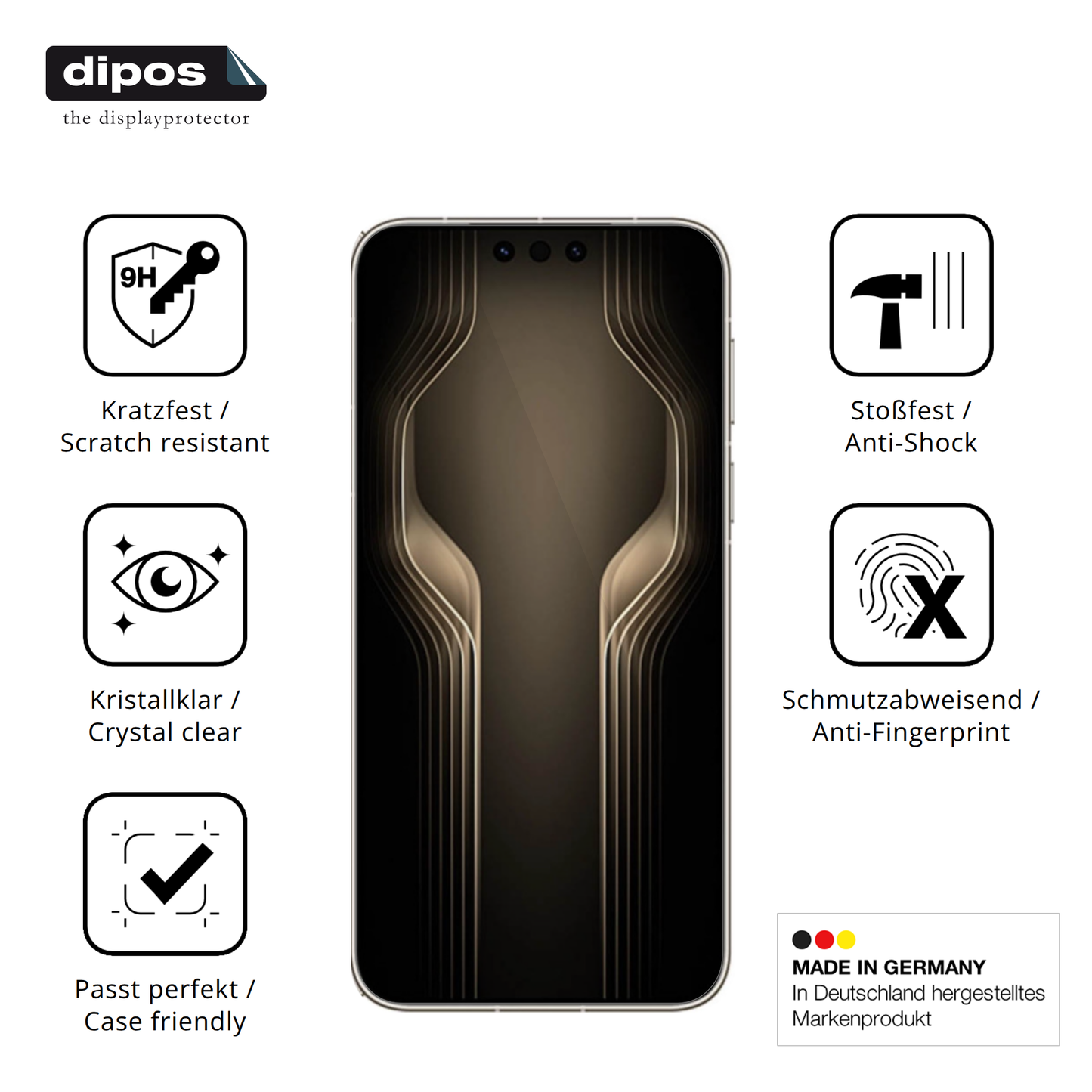 Displayschutz hergestellt in Deutschland, höchste Qualität made in Germany