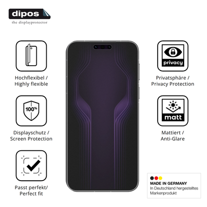 Flexible TPU-Folie passend zugeschnitten für Huawei Mate 80 RS Ultimate, mit Privatsphäre-Schutz durch Sichtschutz-Folie