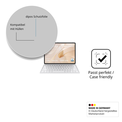 Schutzfolie mit optimaler Passform, zur Verwendung mit Hüllen geeignet