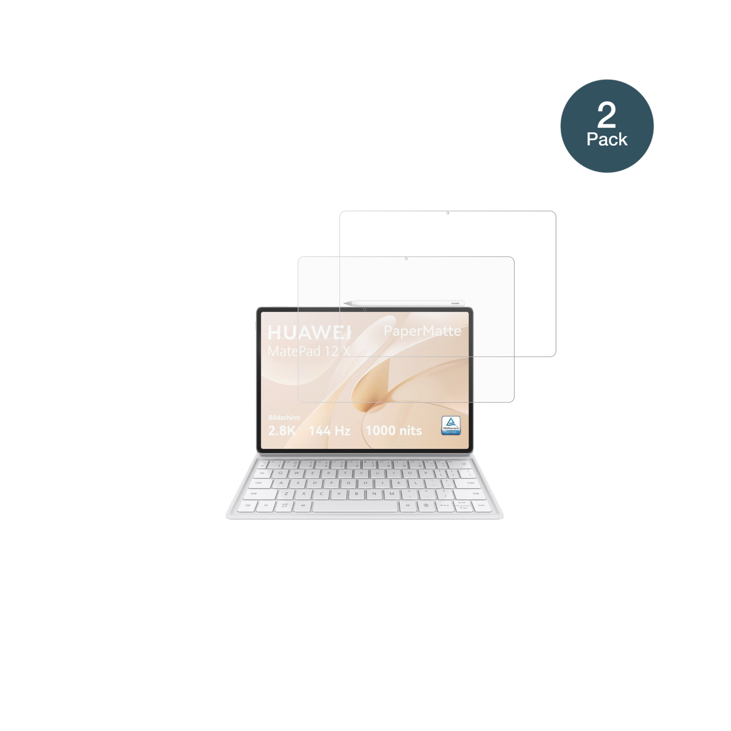 huaweimatepad 12x 2025 mit aufgebrachter dipos Panzerfolie, die lästige Fingerabdrücke minimiert