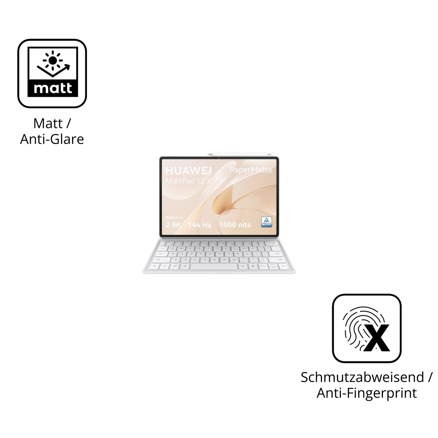 9H Hartbeschichtete, flexible Folie passend zugeschnitten für huaweimatepad 12x 2025