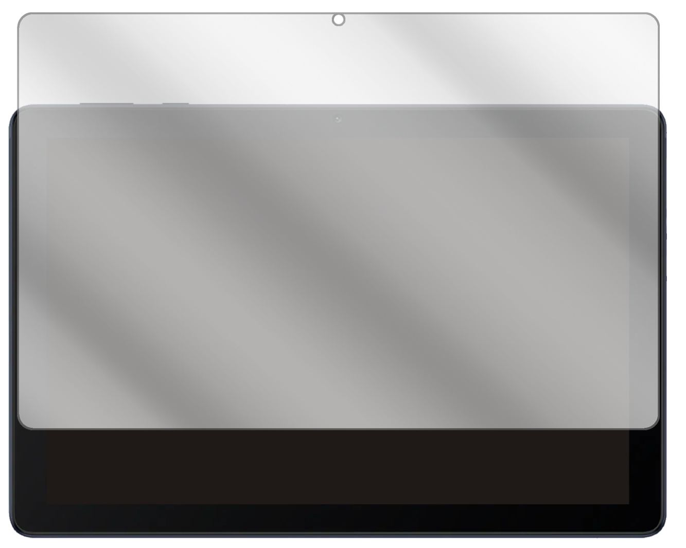 HuaweiMatePad T10 mit aufgebrachter dipos Displayschutzfolie, glasklare Darstellung ohne Einschränkungen