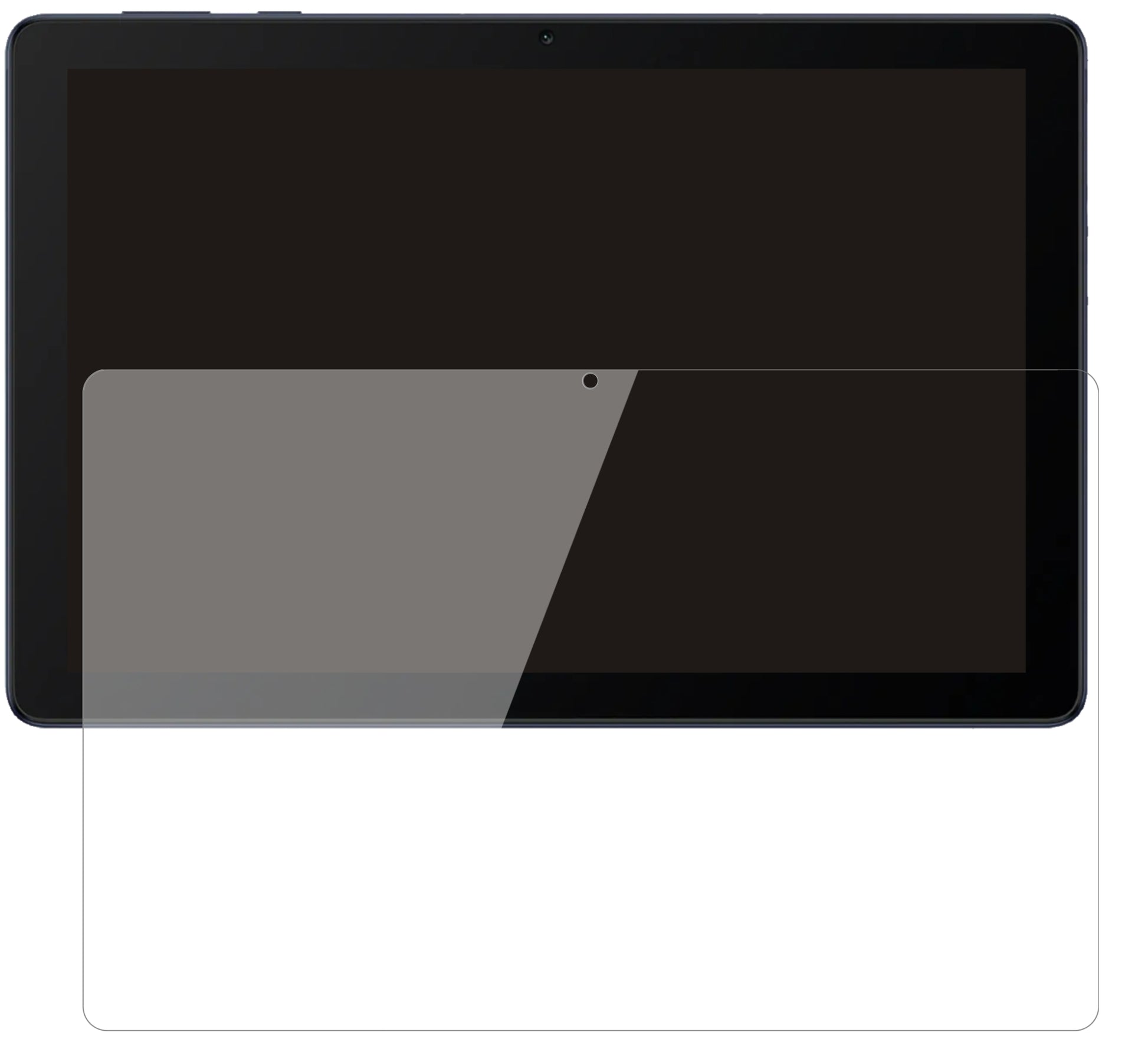 HuaweiMatePad T10 mit aufgebrachter dipos Flex Schutzfolie, glasklare Darstellung ohne Einschränkungen