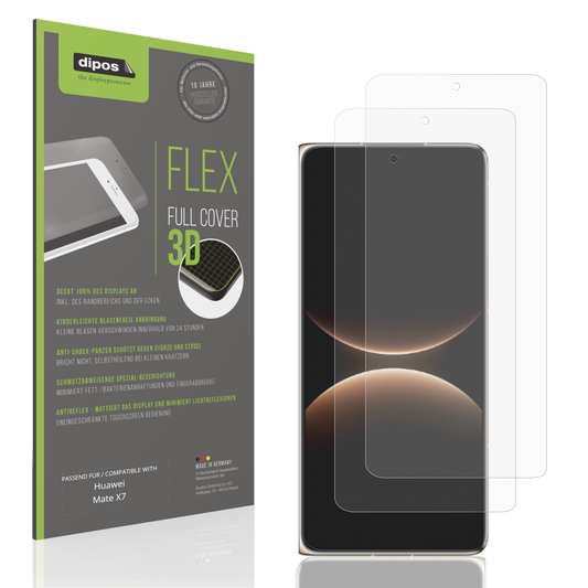 Matte Displayschutzfolie von dipos passend für Huawei Mate X7 Aussenseite, 100% Displayabdeckung und blasenfreie Montage