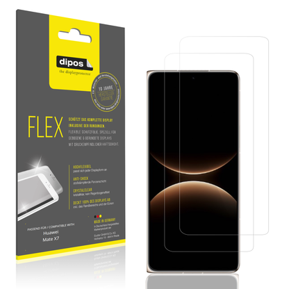 Klare Displayschutzfolie von dipos passend für Huawei Mate X7 Aussenseite, 100% Displayabdeckung und blasenfreie Montage