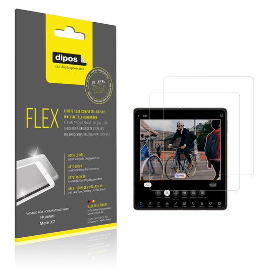 Klare Displayschutzfolie von dipos passend für Huawei Mate X7 Innenseite, 100% Displayabdeckung und blasenfreie Montage