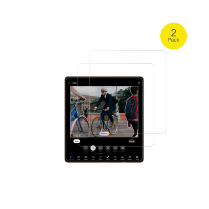 HuaweiMate X7 Innenseite mit aufgebrachter dipos Displayschutzfolie, glasklare Darstellung ohne Einschränkungen