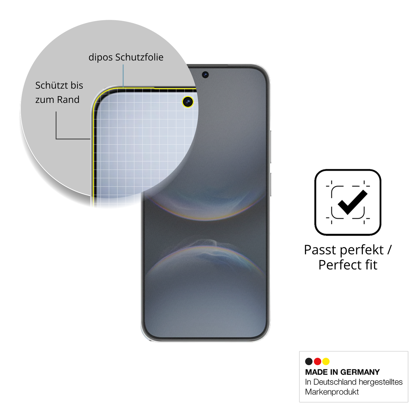 Schutz gegen Kratzer auf dem Huawei Nova 14 Vitality Glas durch Schlüssel, Stöße gegen die Tischkante oder Stürze