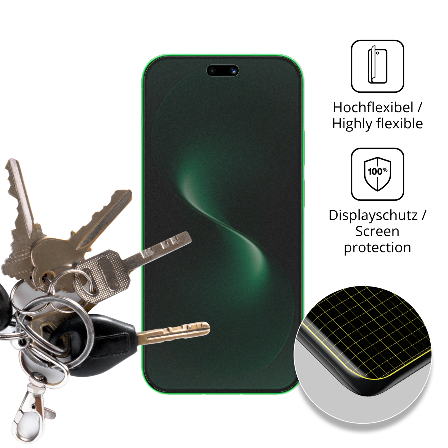dipos Displayschutz für Huawei Nova 15 Ultra, mit Blickschutzfilter und perfekter Passform auch für die Rundungen