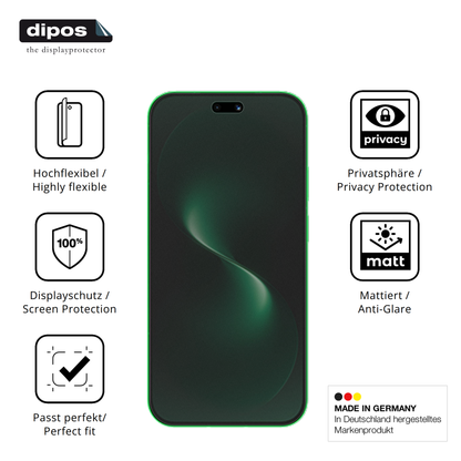 Flexible TPU-Folie passend zugeschnitten für Huawei Nova 15 Ultra, mit Privatsphäre-Schutz durch Sichtschutz-Folie