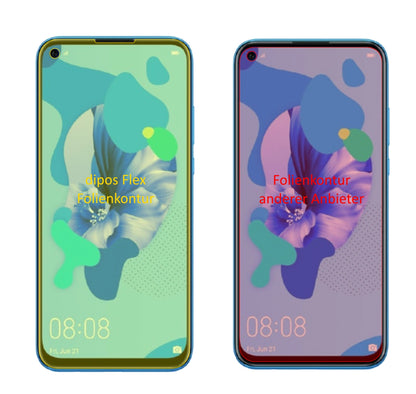 Huaweinova 5 mit aufgebrachter dipos Displayschutzfolie, glasklare Darstellung ohne Einschränkungen
